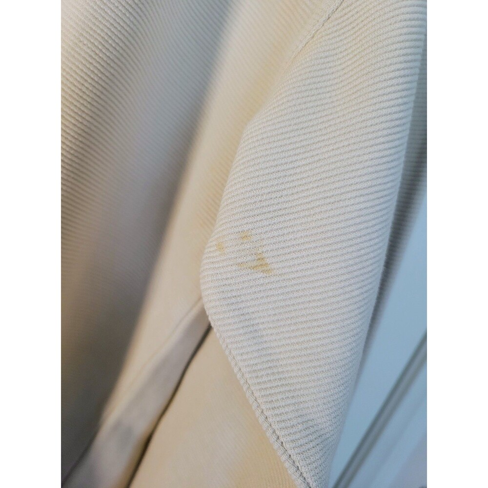 Tommy Bahama Men Long Sleeve Polo Shirt XL Cream/Beige Silk Cotton Resort Ribbed - Picture 7 of 9